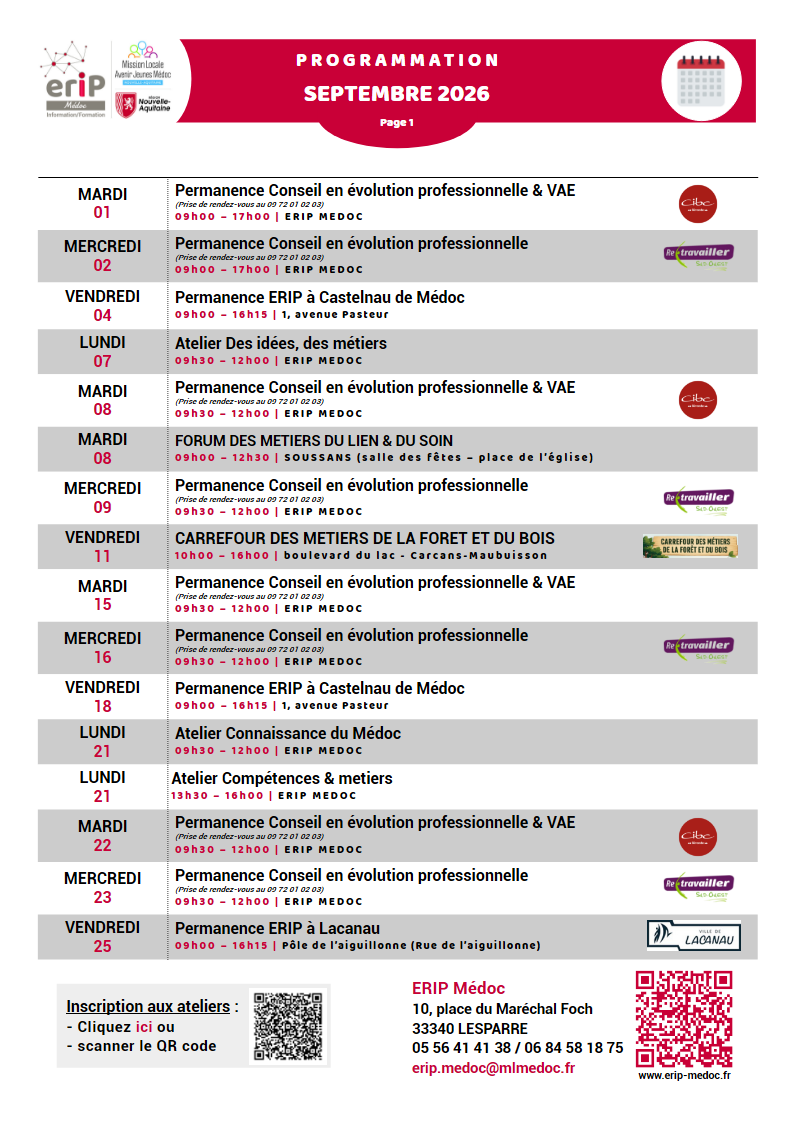Programmation erip septembre 2026 p1 1