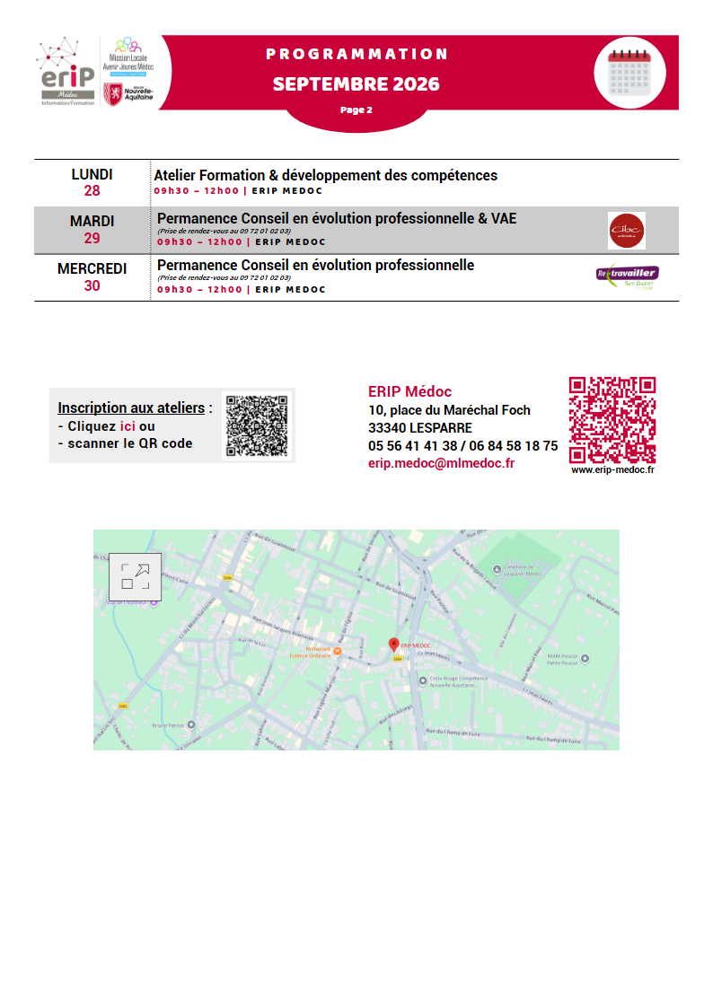 Programmation erip septembre 2026 p2 1